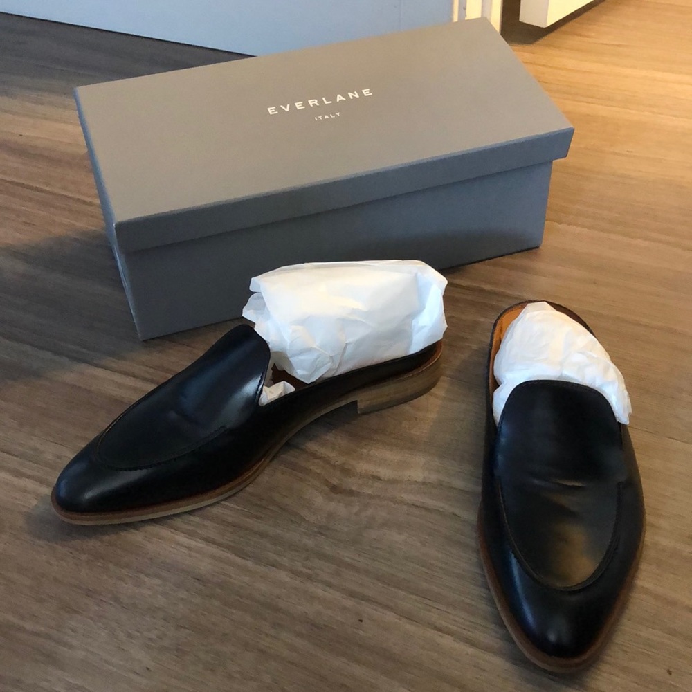 Black Everlane Modern Loafer Mule, Sz 7